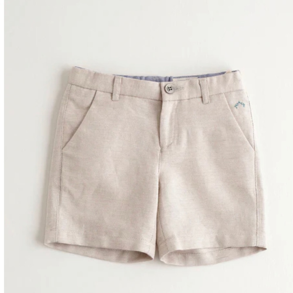 Nanos Boy Linen Shorts Size 12 Beige New With Tags